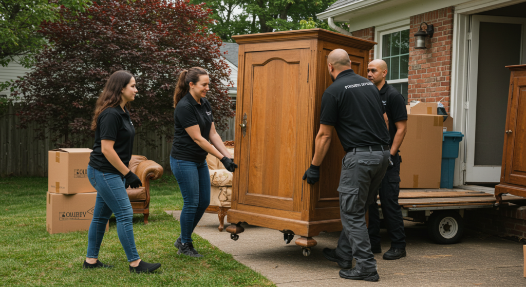 A photo of the movers involved in the move